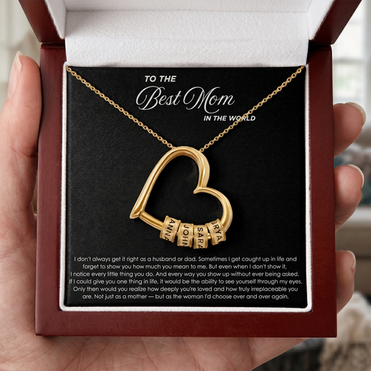 "The Heart of Our Family" - Customized Heart Necklace