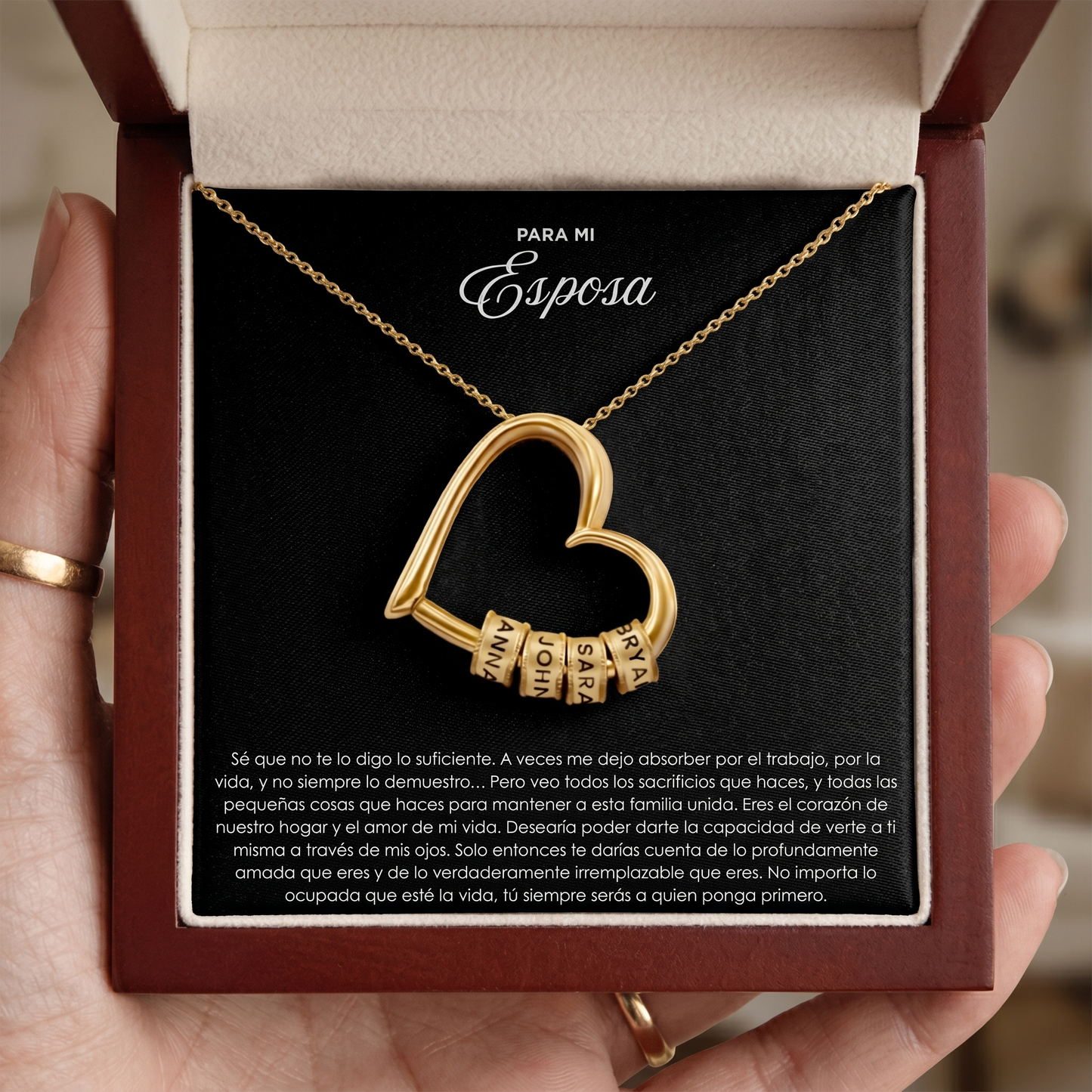 El Corazón de Nuestra Familia - Collar de Cuentas Personalizado