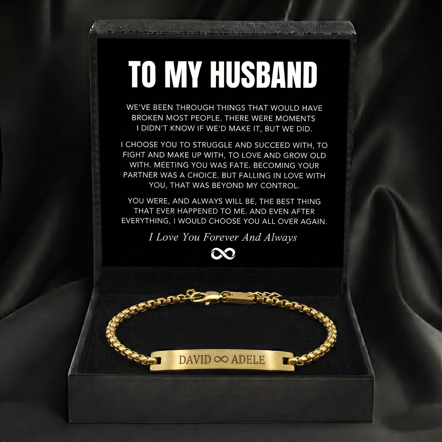 "To My Husband" - Personalized Stainless Steel Bracelet