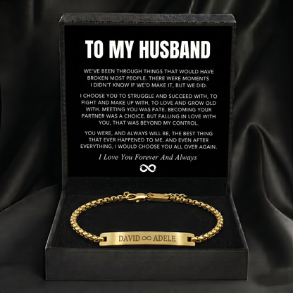 "To My Husband" - Personalized Stainless Steel Bracelet