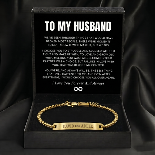 "To My Husband" - Personalized Stainless Steel Bracelet