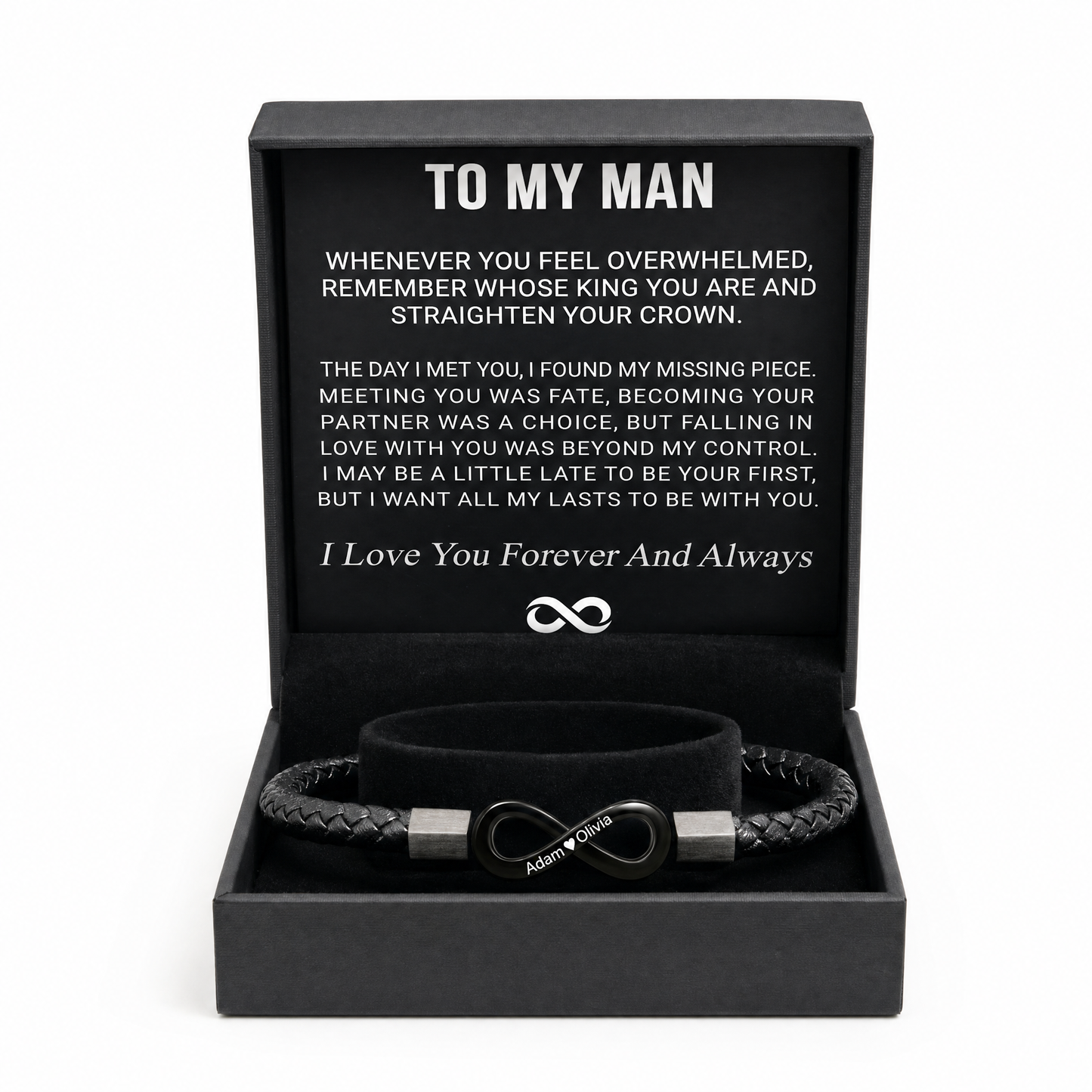 "To My Man" - Infinity Personalized Bracelet