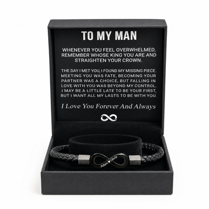 "To My Man" - Infinity Personalized Bracelet