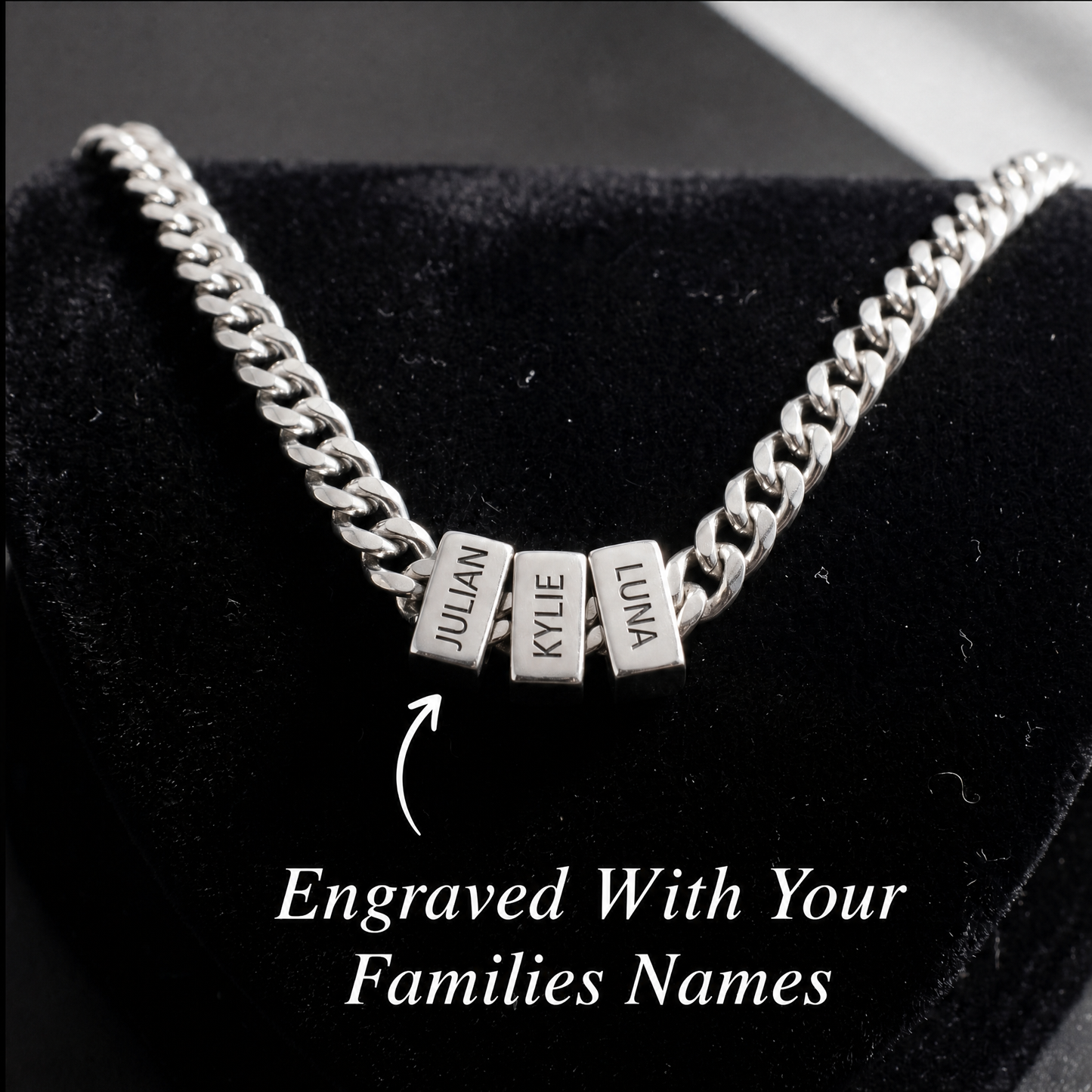 Engraved Family Name Cuban Chain