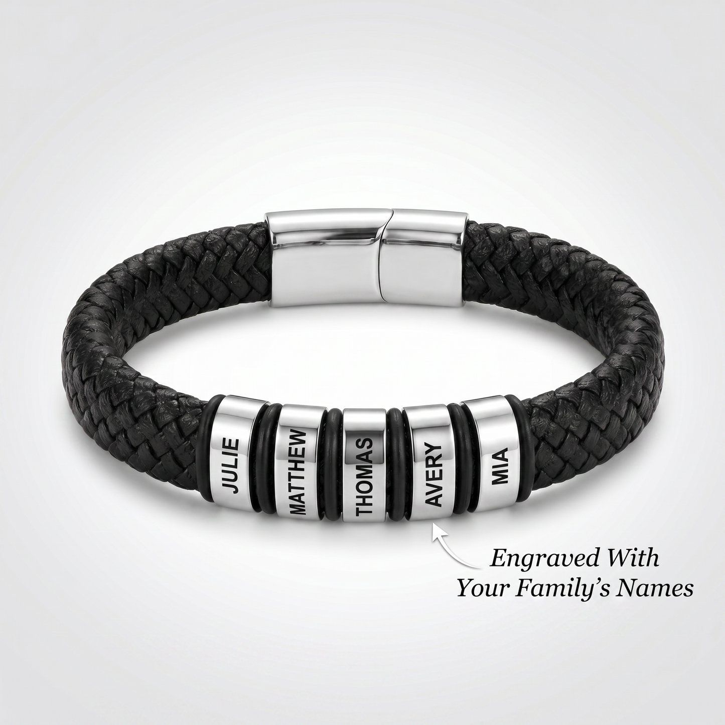 Family Forever - Set de pulseras personalizadas de cuero