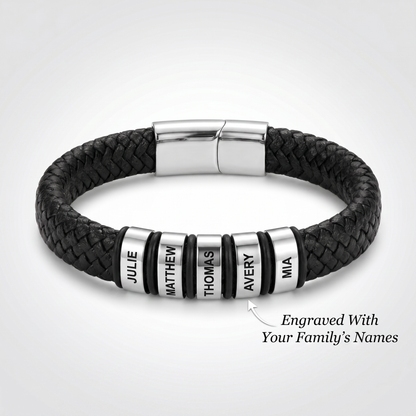 Family Forever - Set de pulseras personalizadas de cuero