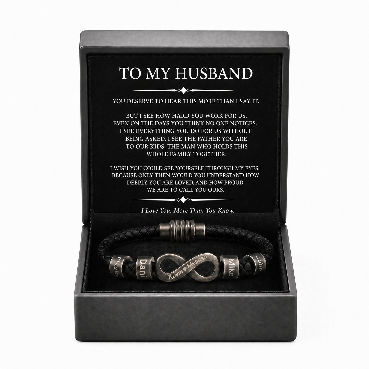Infinity Name Bracelet - For the Man Who Holds Us Together