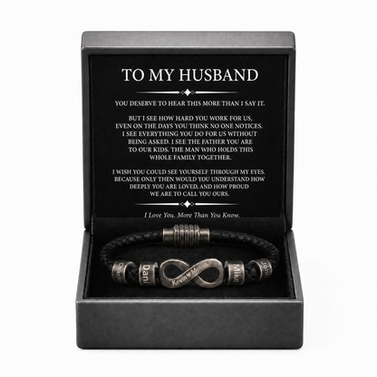 Infinity Name Bracelet - For the Man Who Holds Us Together