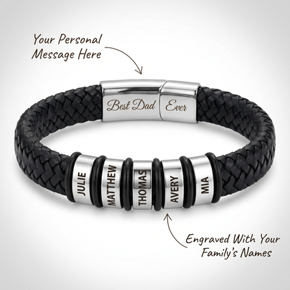 Family Forever - Set de pulseras personalizadas de cuero