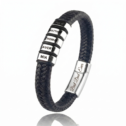 Family Forever - Set de pulseras personalizadas de cuero