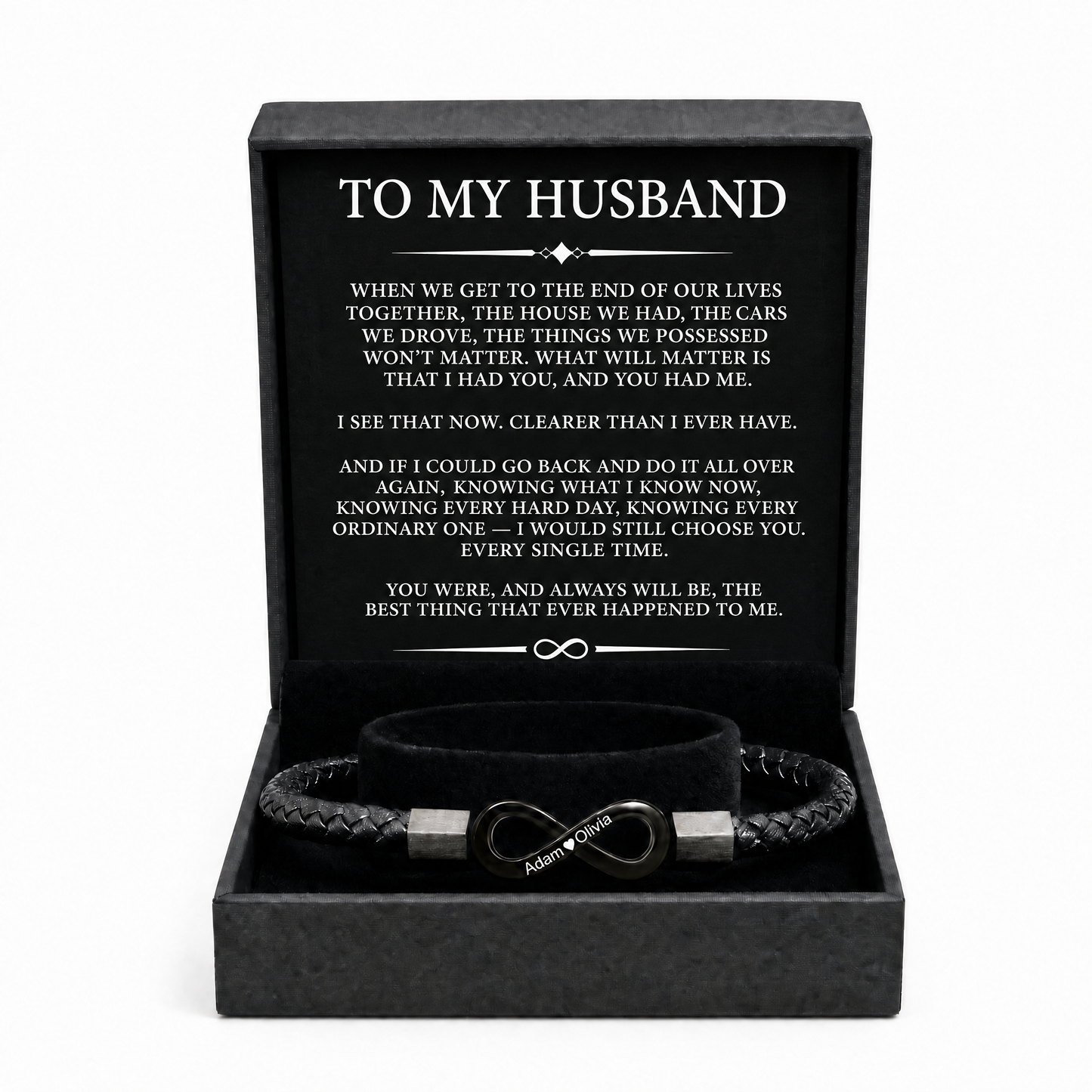 «Para mi marido» - Pulsera personalizada Infinity