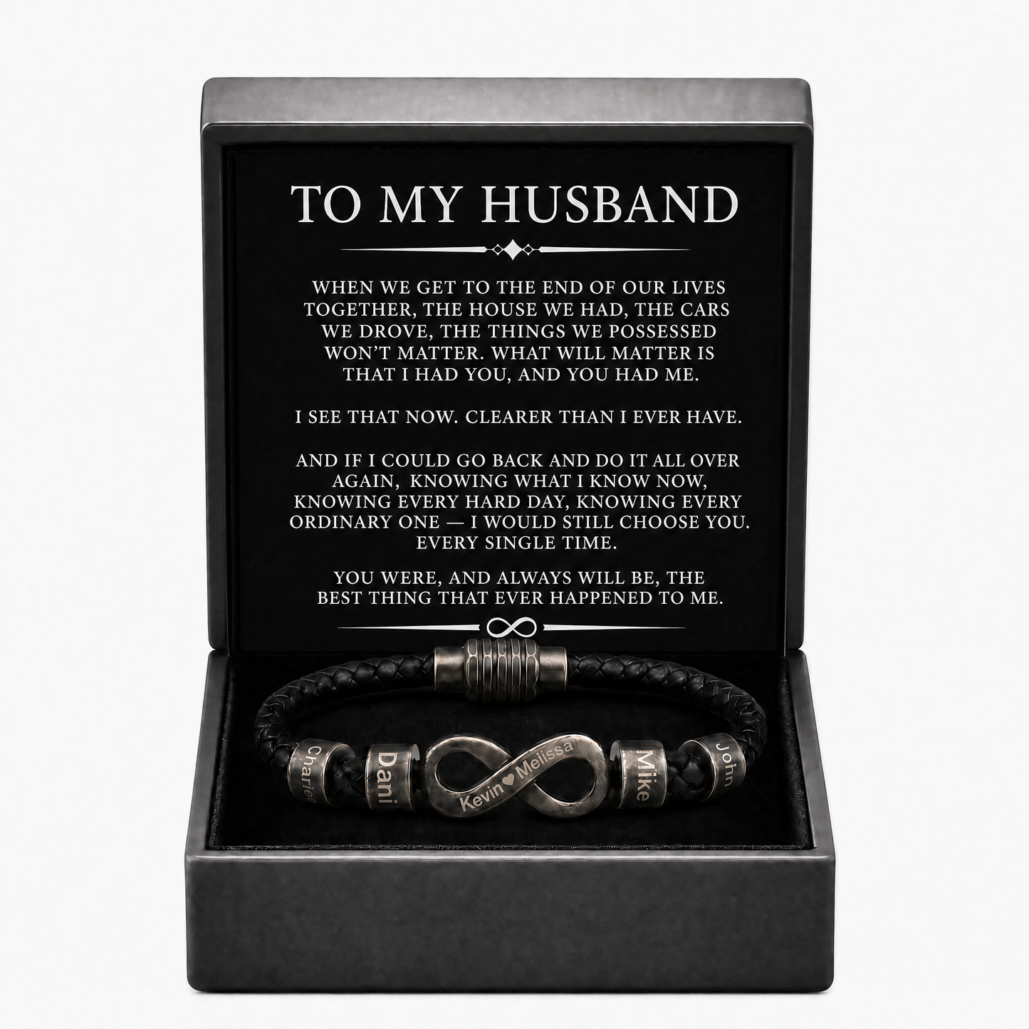 Infinity Name Bracelet - For the Man Who Holds Us Together