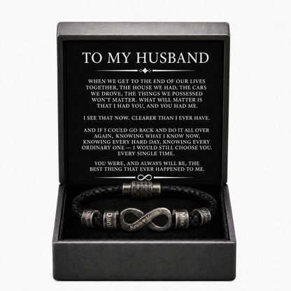 Infinity Name Bracelet - For the Man Who Holds Us Together