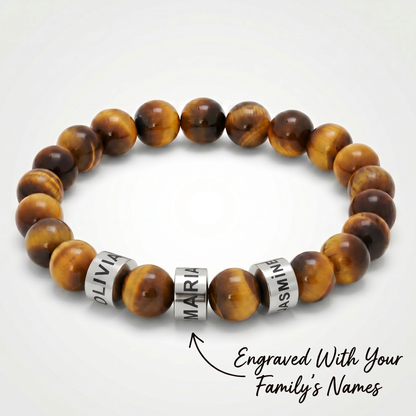 Family Forever - Tiger Beads Personalized Bracelet