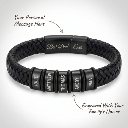 Family Forever - Personalized Leather Style Bracelet Set