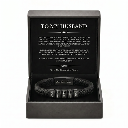 Family Forever - Personalized Leather Style Bracelet Set