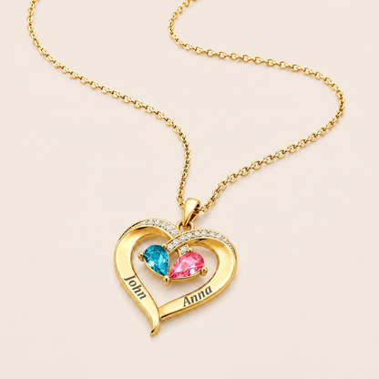 To My Wife – Birthstone Heart Necklace