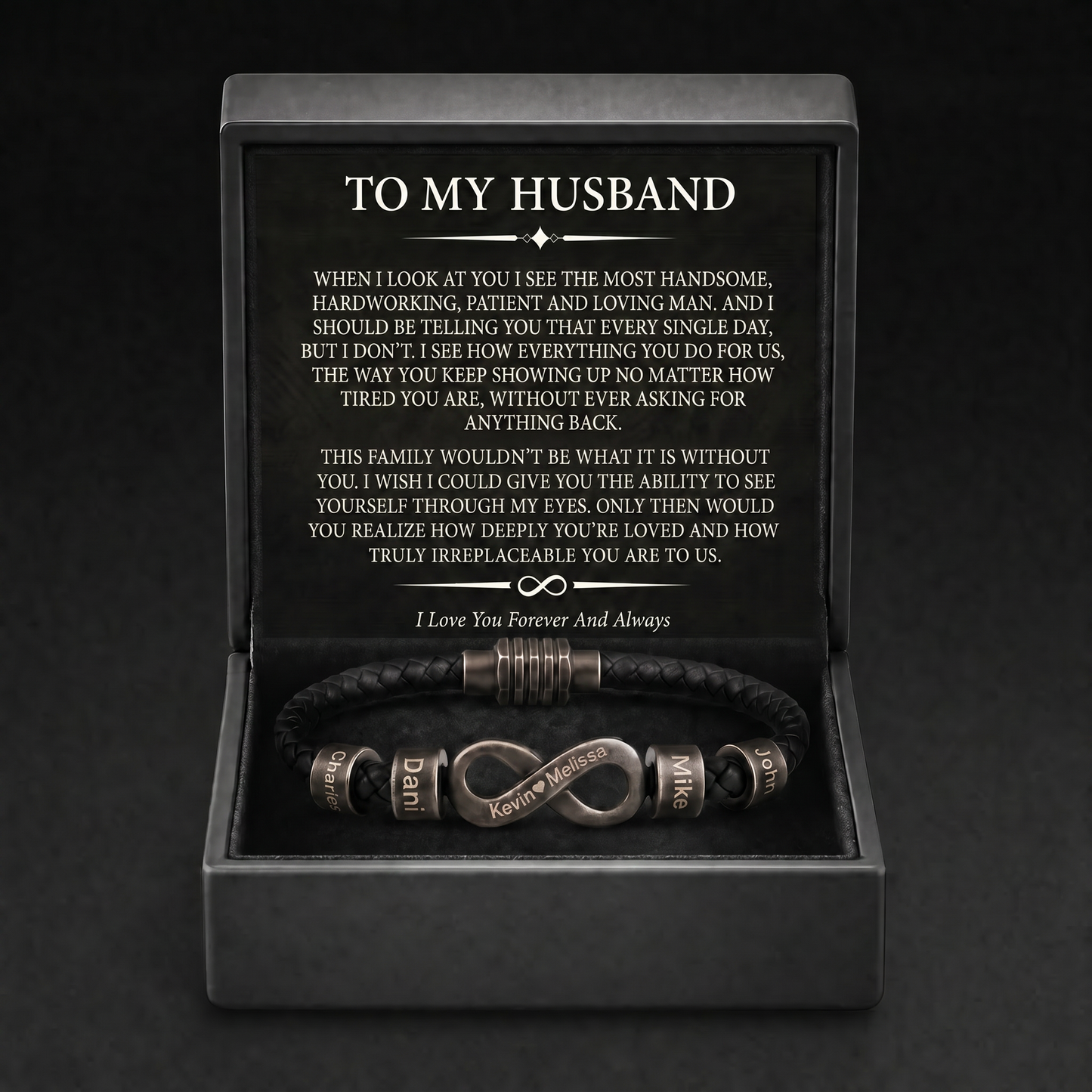 Infinity Name Bracelet - Para el hombre que nos mantiene unidos