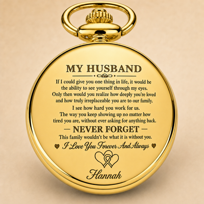 Para mi marido: reloj de bolsillo personalizado