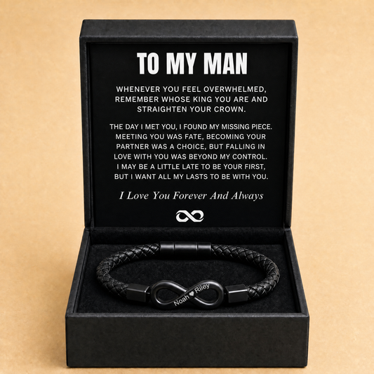 "To My Man" - Unendliches personalisiertes Armband