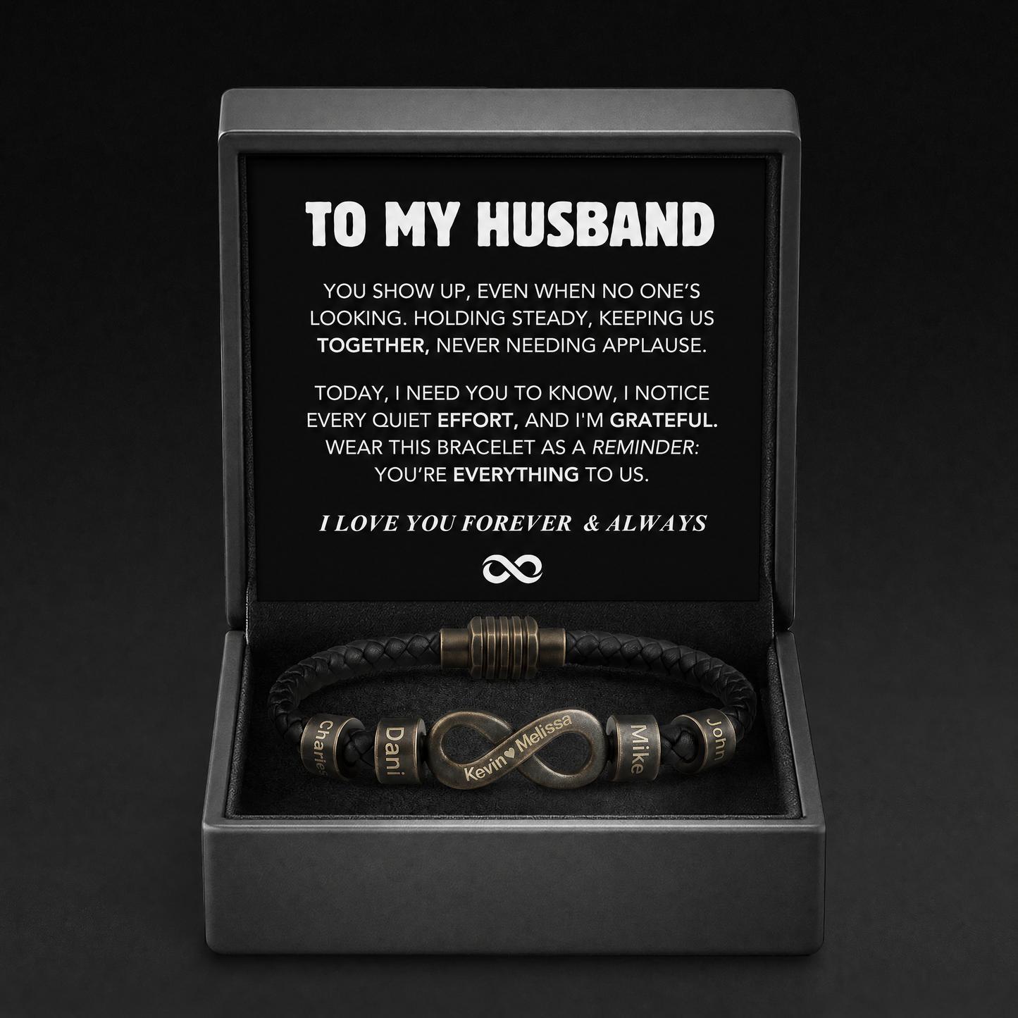 Infinity Name Bracelet - Para el hombre que nos mantiene unidos