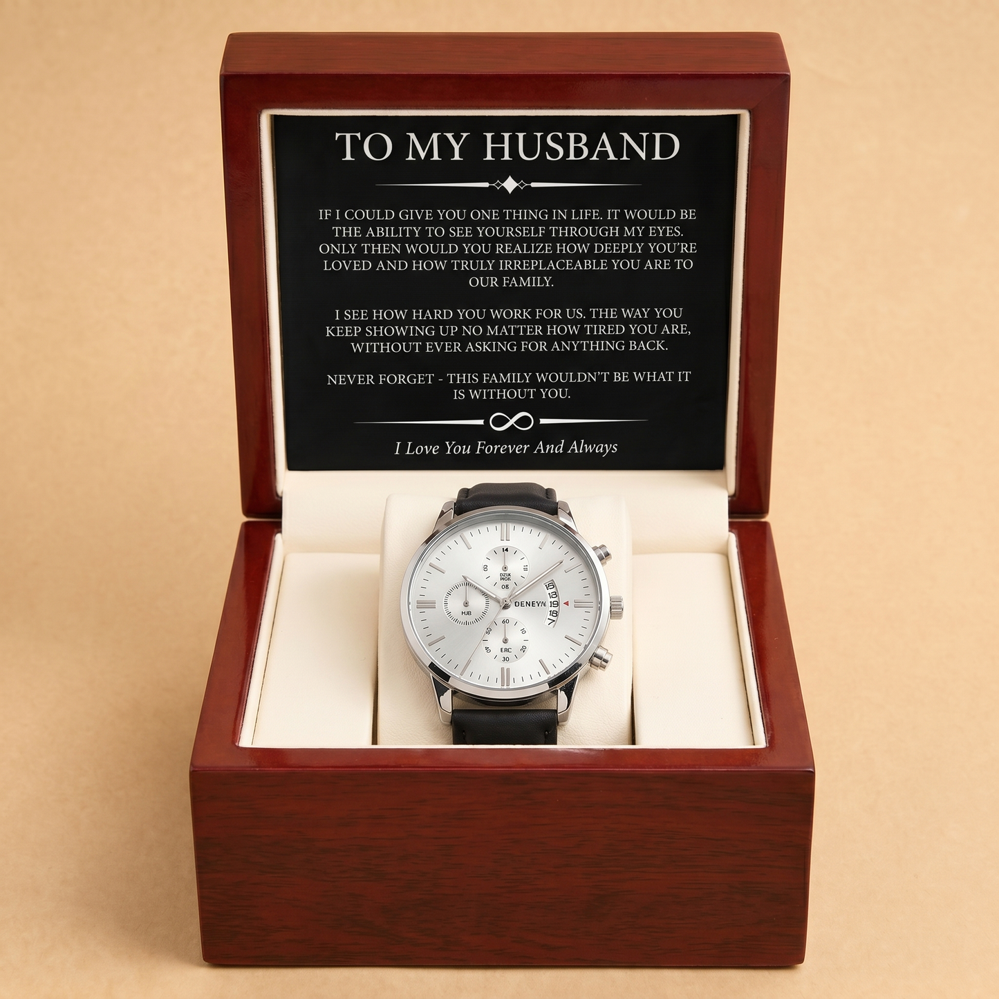 Para mi marido: reloj con correa de cuero personalizada