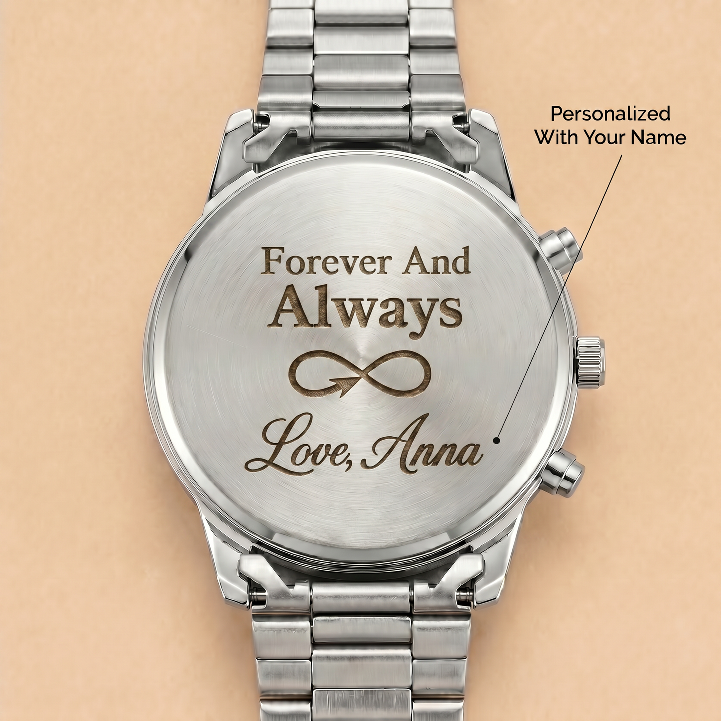 Para mi marido: reloj personalizado de acero inoxidable