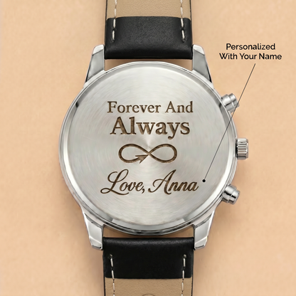 Para mi marido: reloj con correa de cuero personalizada