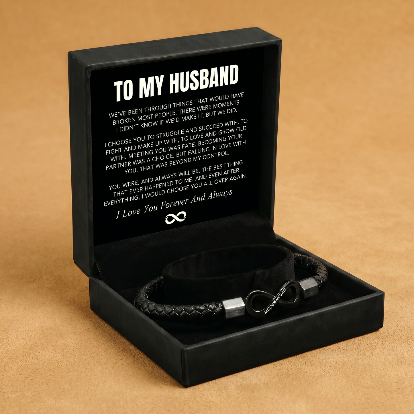 "To My Husband" - Infinity Personalized Bracelet