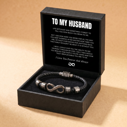 Infinity Name Bracelet - For the Man Who Holds Us Together
