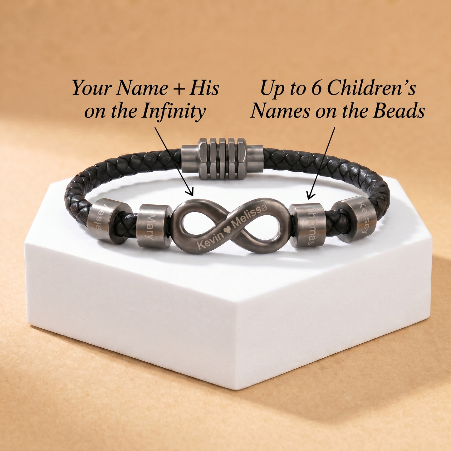 Infinity Name Bracelet - For the Man Who Holds Us Together