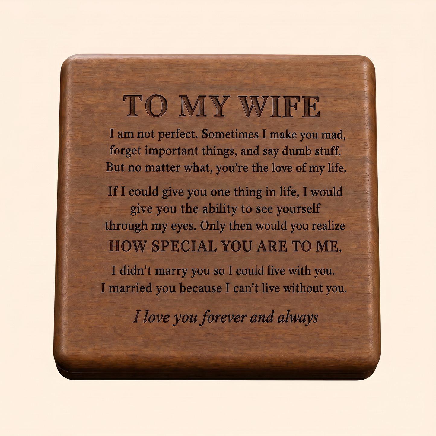 To My Wife – Birthstone Heart Necklace with Customized Box