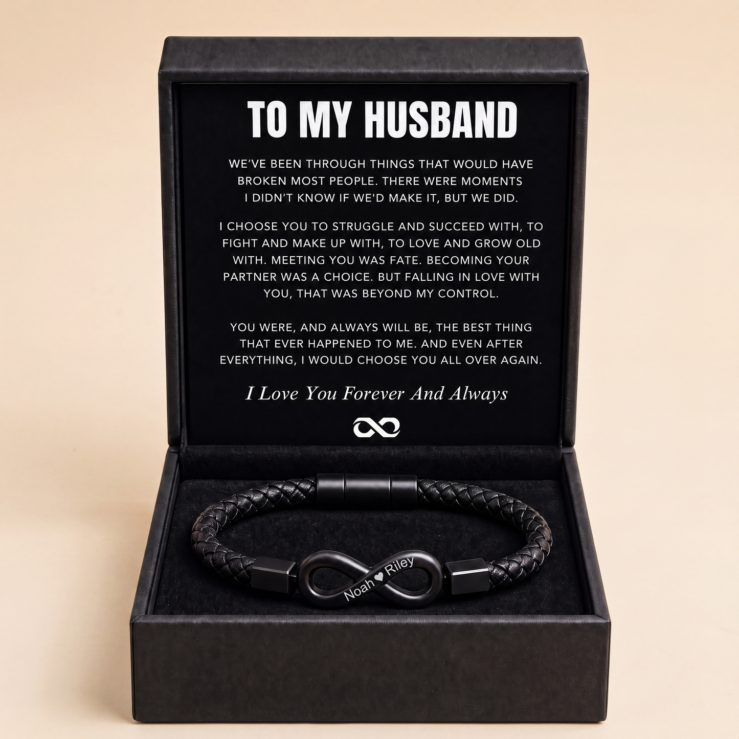 "To My Husband" - Infinity Personalized Bracelet