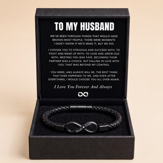 "To My Husband" - Infinity Personalized Bracelet