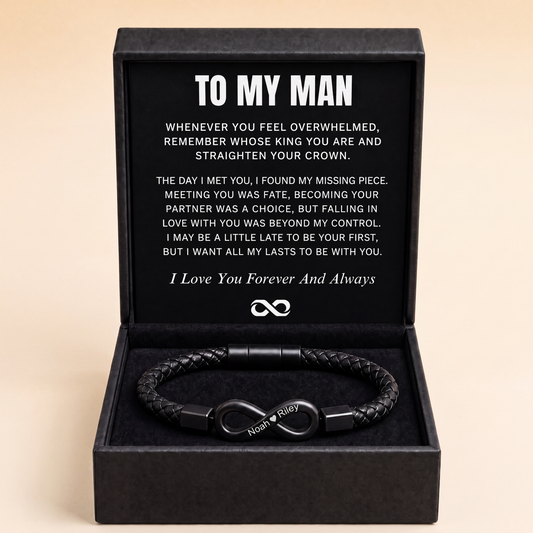 "To My Man" - Infinity Personalized Bracelet