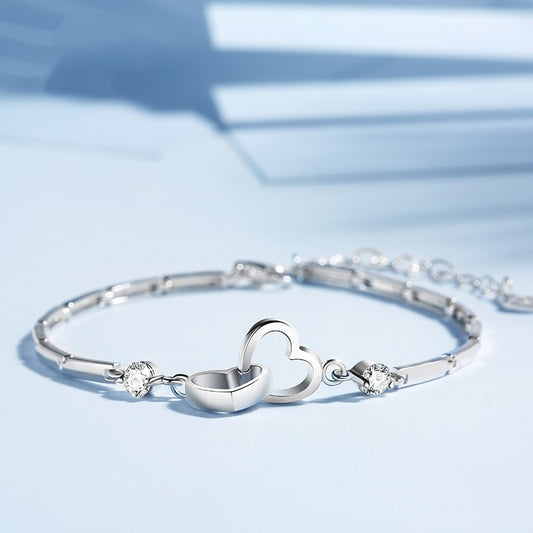 Inseparable Hearts -925 Silver Bracelet