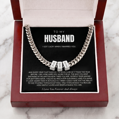 Family Name Necklace - For the Man Who Holds Us Together