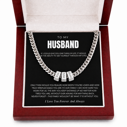 Engraved Family Name Cuban Chain