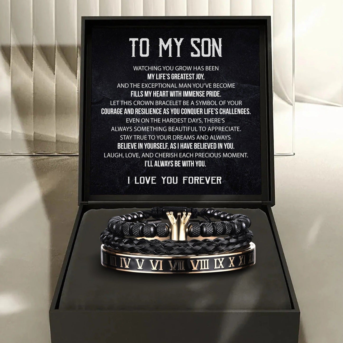 To My Son - Crowned By Love Bracelet Gift