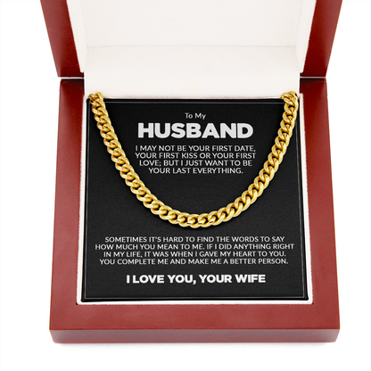 Cuban Link Chain Necklace For Husband