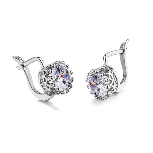 Classic Earrings - CZ Crown