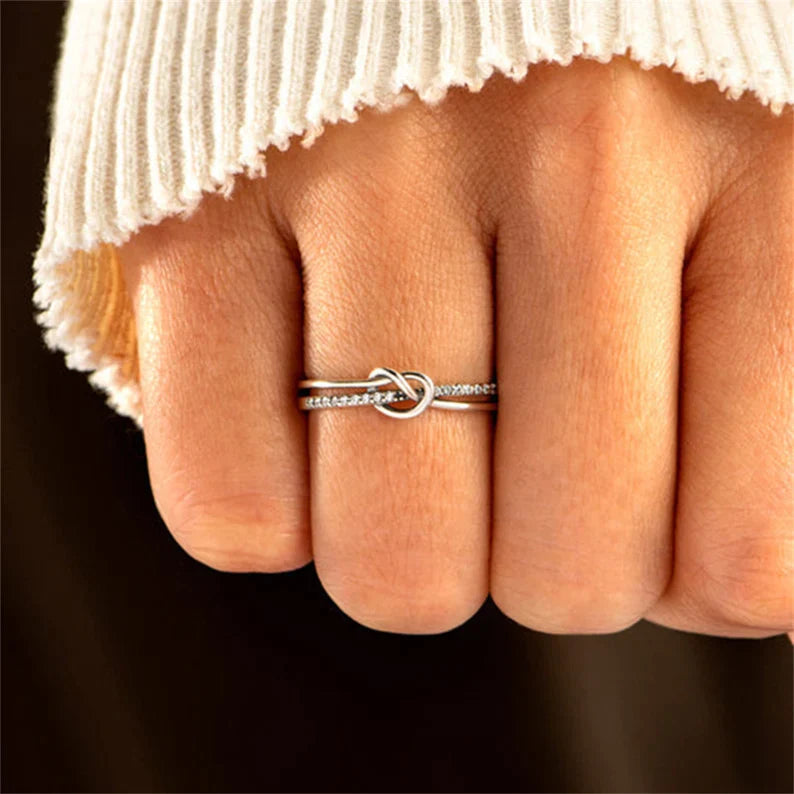 To My Daughter - " Forever Linked and Loved" Love Knot Ring