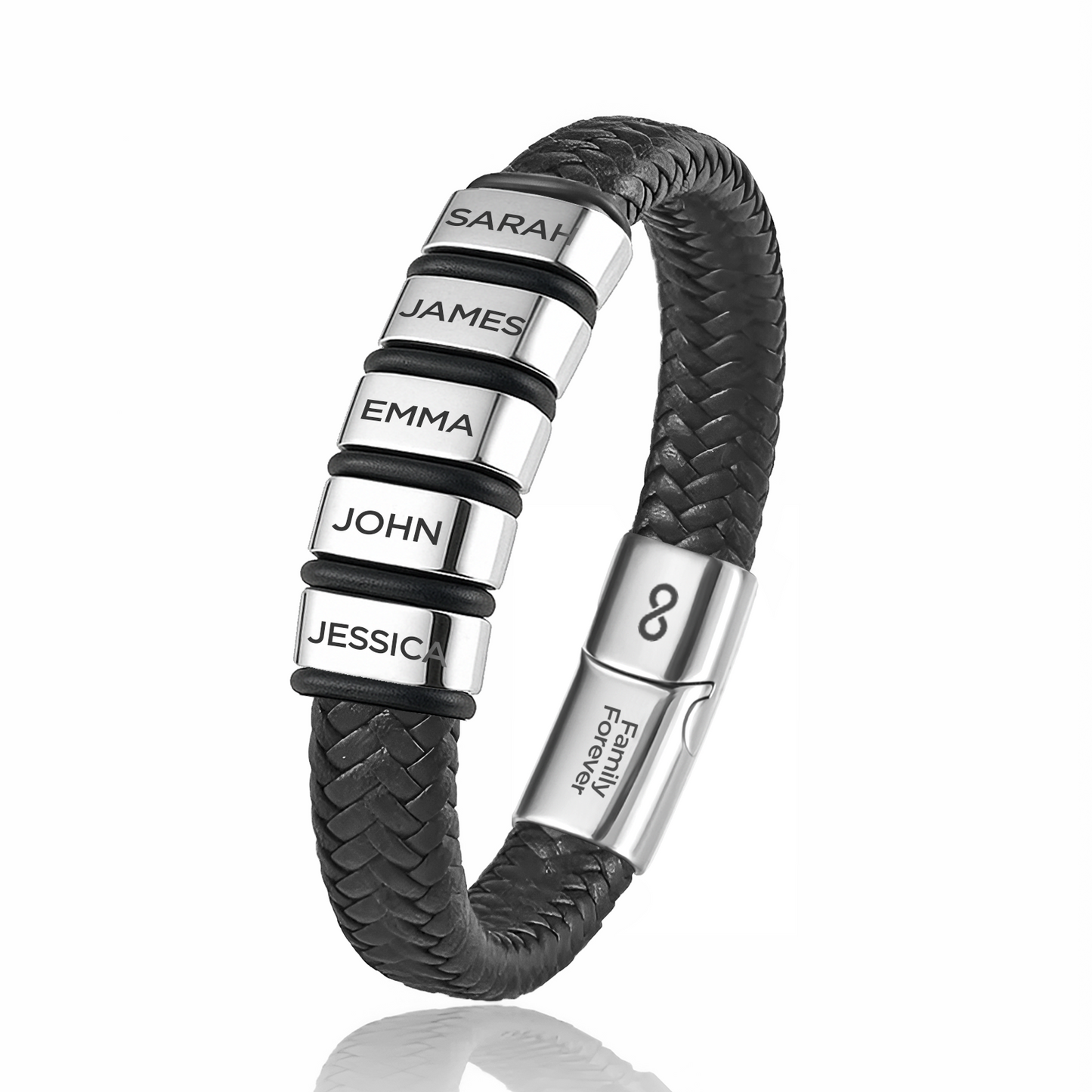 Family Forever - Personalisiertes Lederarmband