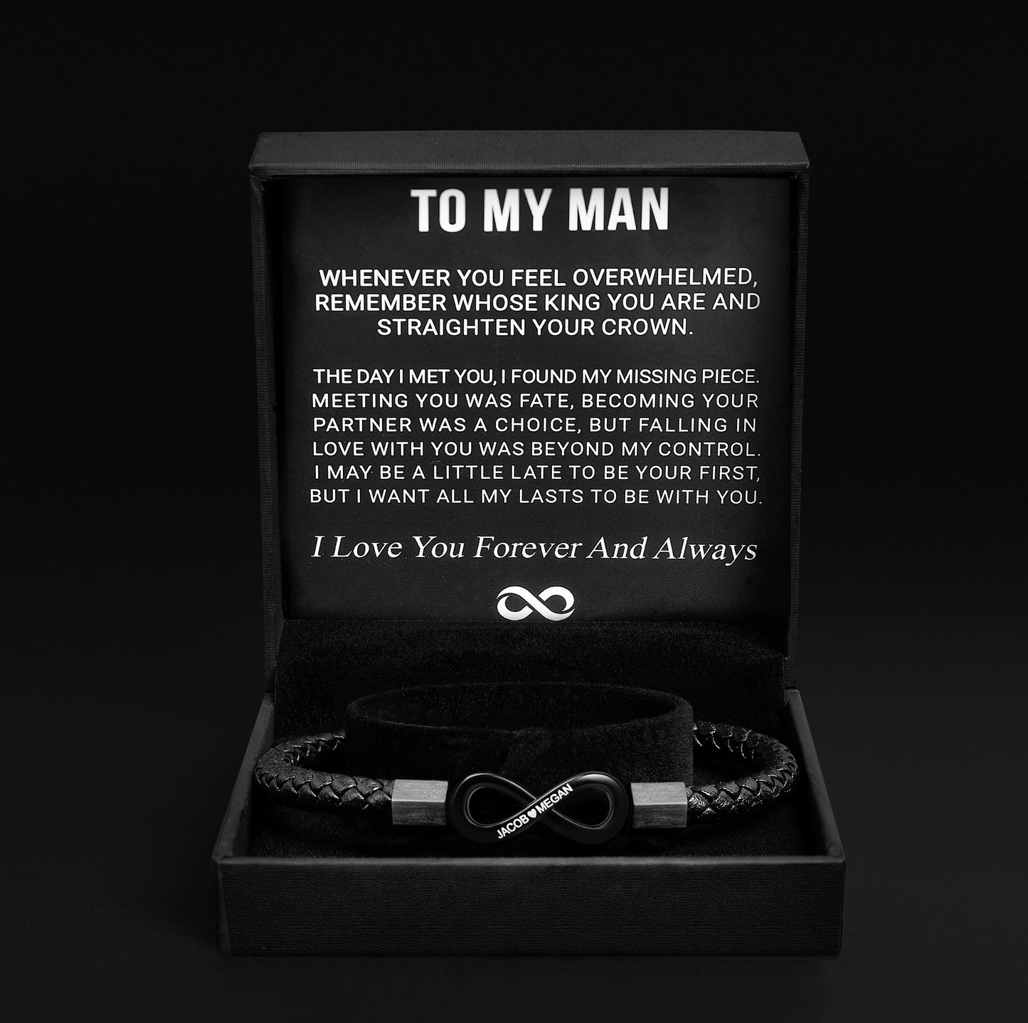 "To My Man" - Unendliches personalisiertes Armband
