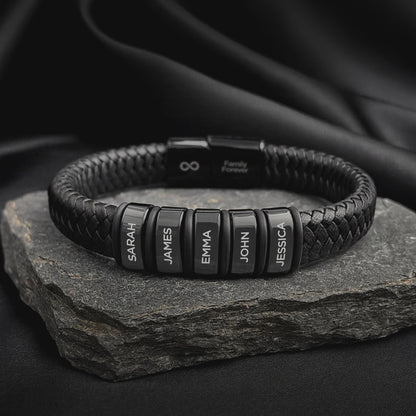 Family Forever - Personalisiertes Lederarmband