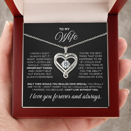 Collar con corazón infinito «Para mi esposa»