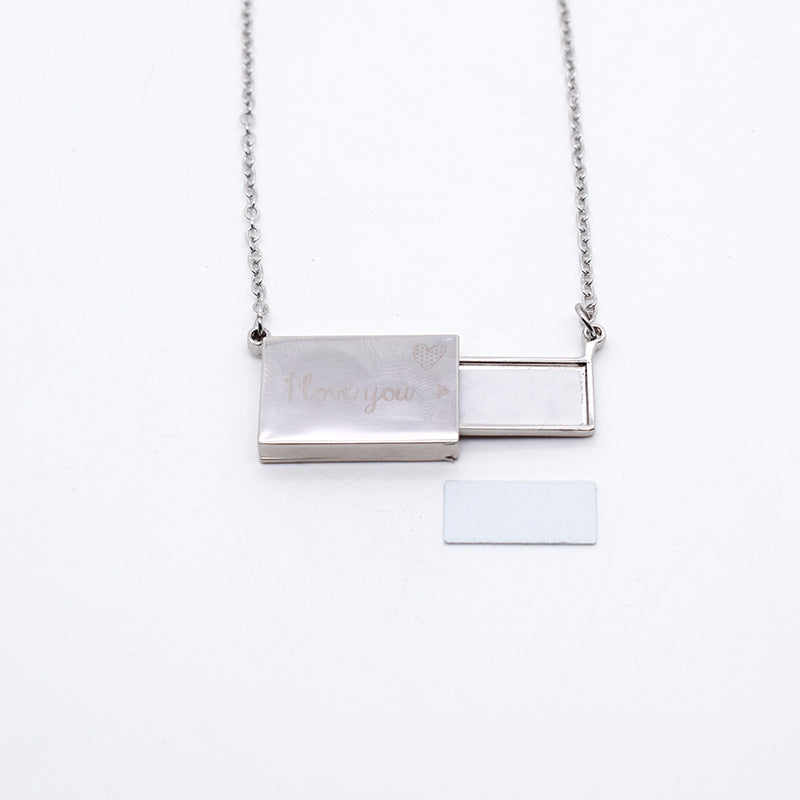 Foto personalizada Love Letter collar con caja de LED de lujo