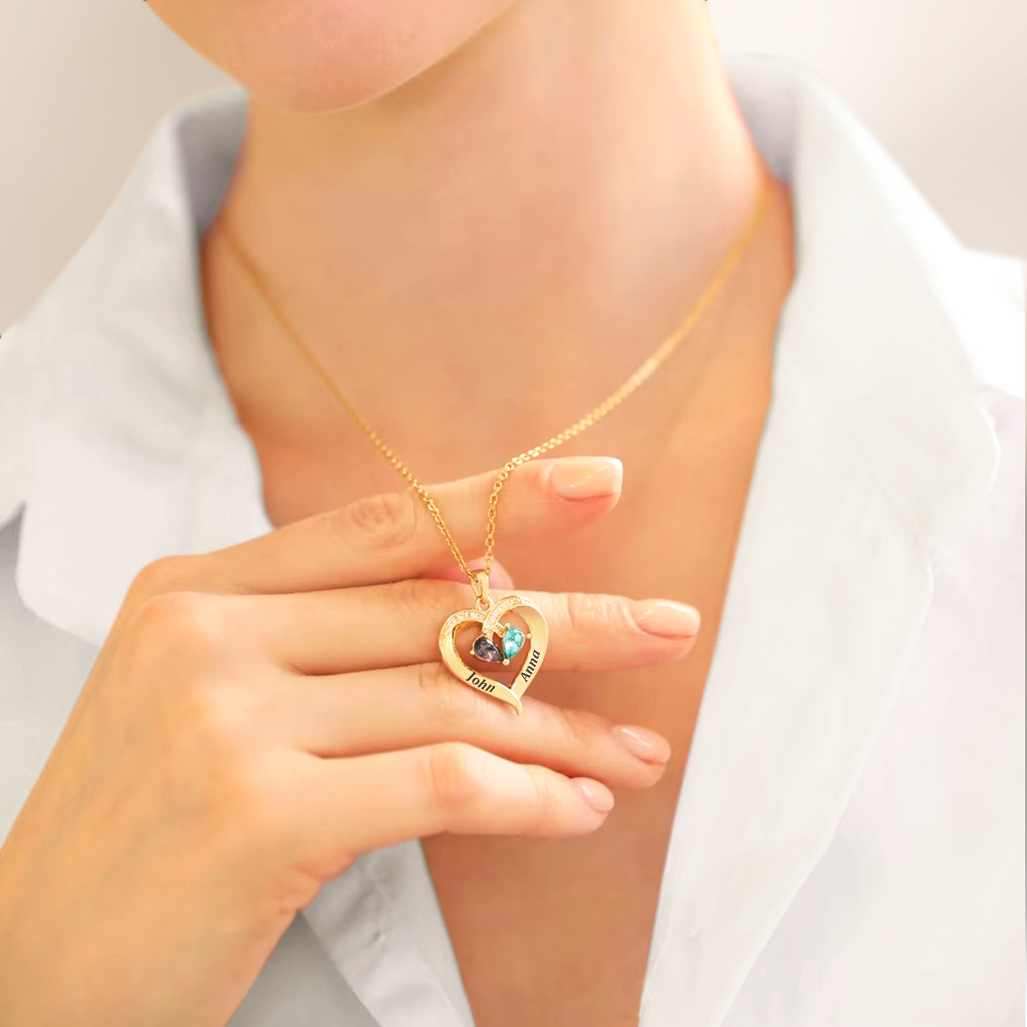 Always Yours - Birthstone Heart Necklace