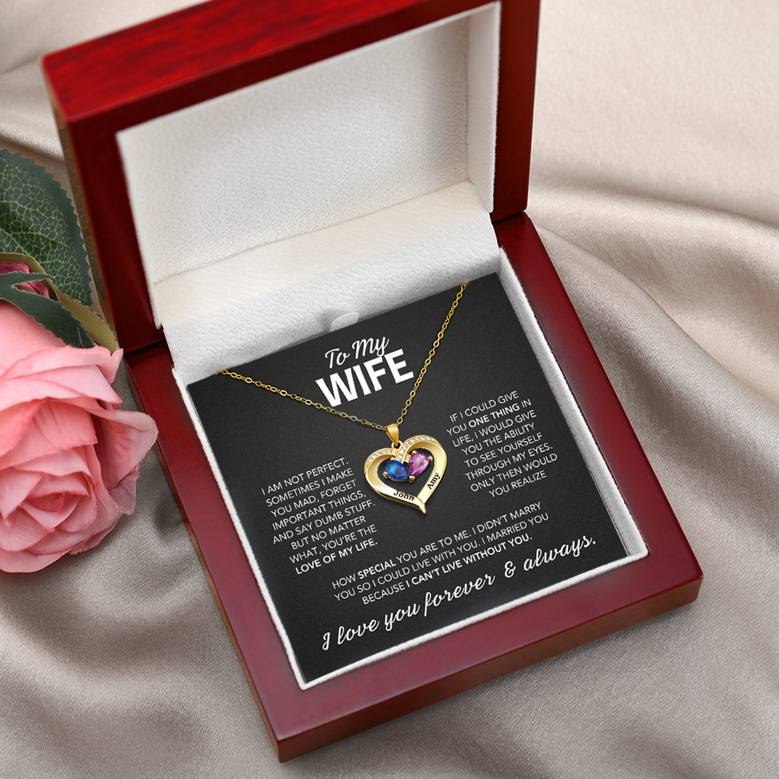 Always Yours - Birthstone Heart Necklace