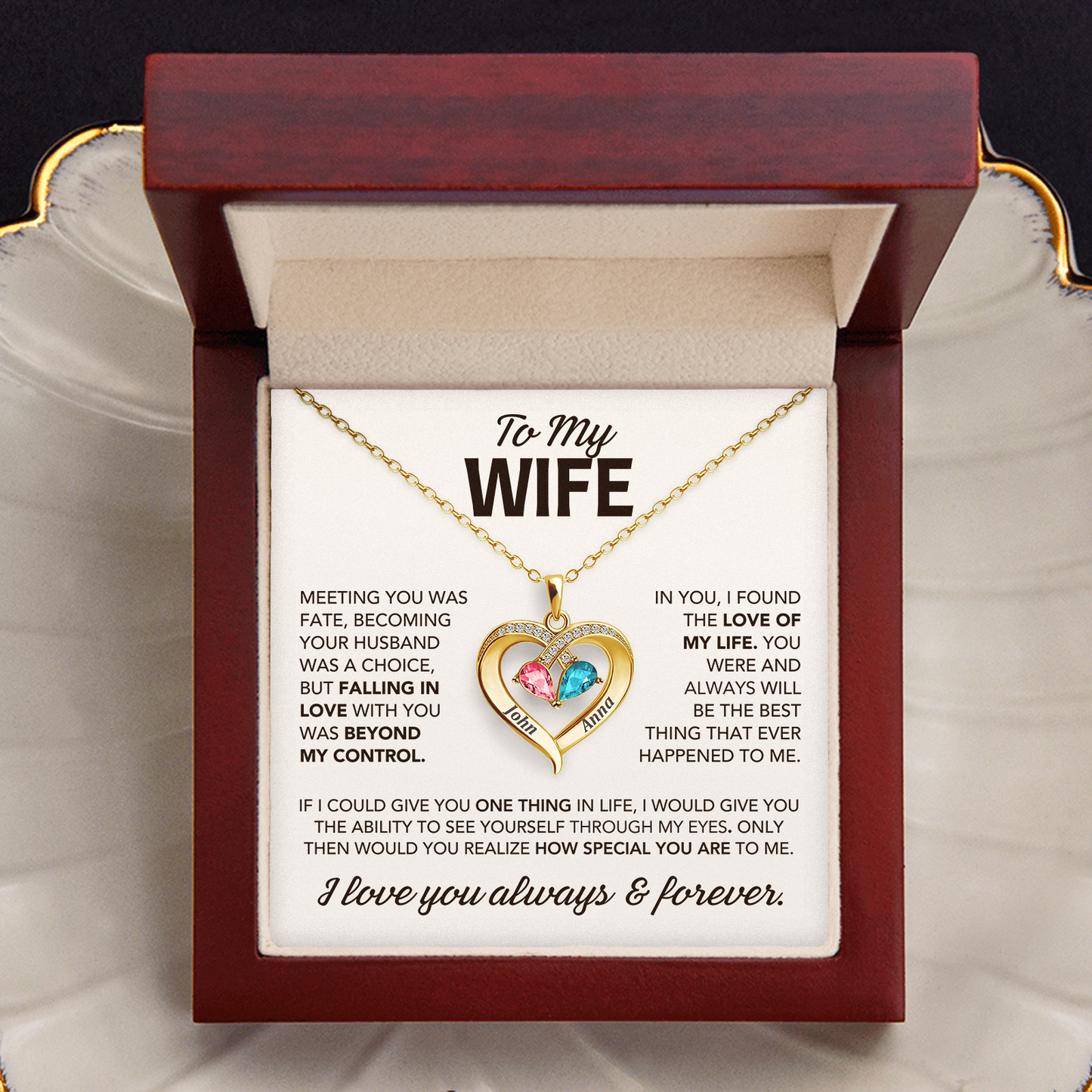 Always Yours - Birthstone Heart Necklace